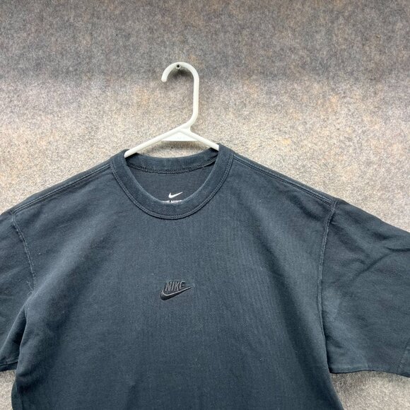 Vintage Nike Shirt Mens Small Black Crewneck Embroidered Logo Swoosh Center Y2K - Picture 10 of 11